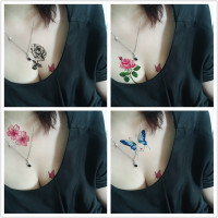纹身贴防水女套装花臂仿真性感持久玫瑰花朵图腾假文身遮疤痕