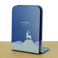 2片装书立架男女学生用书架书夹书靠书立书挡书板四叶草创意中号大号加厚两片成人金属图书馆用卡通图案麋鹿