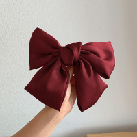 ins红色大蝴蝶结发夹头绳皮筋发饰弹簧夹发绳网红学生夹子头饰女