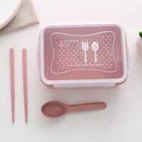 秸秆便当盒学生带饭盒可爱环保冰箱食物保鲜盒密封分格午餐盒