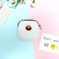 芝麻街韩国ins零钱包女迷你卡通可爱帆布艺小钱包学生硬币钥匙包