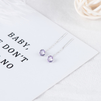 [特价]s925纯银流苏黑色耳线女短款气质简约耳钉显脸瘦耳环耳饰