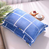 法莱绒枕套一对装加绒加厚珊瑚绒枕头套学生单人48 74cm特价