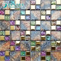 特价黑不锈钢水晶七彩虎纹玻璃马赛克电视背景墙卫浴瓷砖玄关KTV