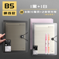 B5活页本可拆卸网格笔记本子A4活页夹装订26孔考研A5可拆替芯大学生线圈外壳夹扣环大容量荷叶本超厚好看