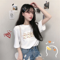 2021年夏新款韩版大码短袖t恤女ins超火学生半袖网红上衣港味女装