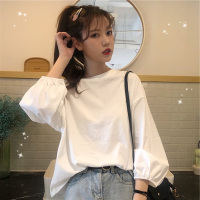 2020年早春秋季新款闺蜜女装外穿秋衣白色内搭打底衫上衣长袖t恤