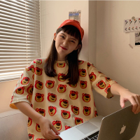 T恤女短袖春夏季2021新款时尚上衣潮韩版学生宽松小熊半袖打底衫