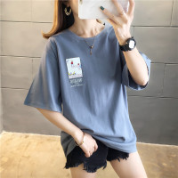短袖T恤女2020早春韩版慵懒风洋气学生百搭丧系宽松休闲打底上衣