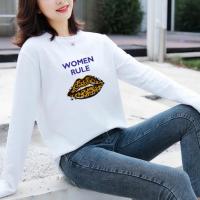 2020新款韩版百搭00后学生长袖t恤秋宽松纯棉卡通丁恤衫丅血女装