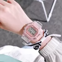 手表女ins风少女可爱韩版简约高中学生独角兽方形防水数字电子表