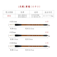 关雎毛笔狼毫兼毫羊毫套装初学者入门学生文房四宝中楷小楷练字国画书法练习瘦金体隶书行书抄经专用笔