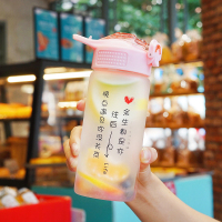 水杯玻璃杯女学生男清新可爱少女磨砂韩国ins风便携简约森系杯子