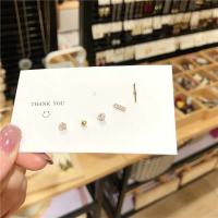 纯银耳钉女套装简约小巧百搭学生多耳洞潮睡觉不用摘养耳洞耳骨钉