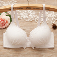 少女舒适无钢圈内衣高中学生发育期聚拢文胸上薄下厚调整型小胸罩