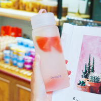 日系磨砂玻璃水杯简约便携夏天女学生小清新文艺创意个性潮流杯子