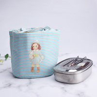 保温可爱洋娃娃便当包 学生手提午餐饭盒袋 带饭保温包冰包野餐包