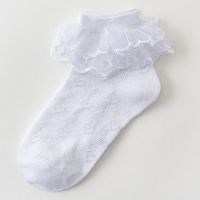 儿童花边袜夏季网眼短袜舞蹈小学生袜春秋薄款宝宝袜纯棉女童袜子