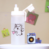 高颜值水杯女带吸管简约韩国玻璃杯学生清新可爱男ins风便携杯子