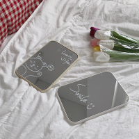 「送可擦笔」 ins简约北欧风台式折叠化妆镜学生宿舍寝室便携摆拍