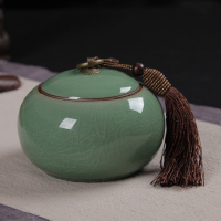龙泉青瓷茶叶罐陶瓷紫砂手工储存罐茶罐茶具普洱密封罐特价