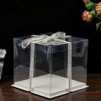 透明生日蛋糕盒4/6/8/10/12/14/16寸加高双三层特高塑料包装盒子