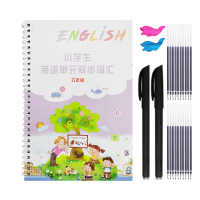 小学生6六年级上下册英语凹槽字帖人教pep版课本同步单词意大利斜体英文速成练字本儿童钢笔练字神器反复使用