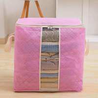 被子衣服收纳袋大号衣物棉被打包袋整理袋行李包手提收纳箱搬家 粉色樱桃 (1个)竖款 46*28*48cm