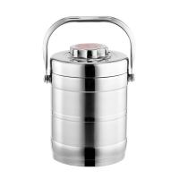 不锈钢真空保温提锅饭盒3层保温桶2层密封提锅便当盒(餐具) 1.4直型[保温提锅]保温5小时