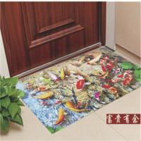 3D门厅地垫门垫绒面地垫进门脚垫厨房地垫卧室卫生间防滑吸水地毯 富贵有余 40*60 超小一条