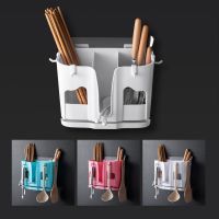 筷子筒挂式沥水筷子笼家用筷笼厨房筷子架筷子收纳创意筷筒筷子盒 +多功能筷子笼:随机色 1套