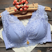 内衣女无钢圈女士性感上托聚拢调整型薄款美背胸罩文胸套装/单件 浅紫单件 32A/70A厚款