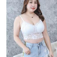 80-230斤大码内衣女美背文胸薄款蕾丝性感抹胸裹胸无钢圈吊带背心 1件装〖白色〗 M码[80-98斤]