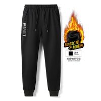 秋冬加绒休闲裤男大码长裤青年男束脚裤修身男运动羊羔绒裤子男 K10 不倒绒91字母 M 160-165/105斤左右