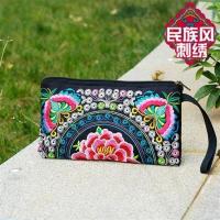 2020新款民族风刺绣花包包零钱包手机包女包小包手拿包迷你手腕包 彩色[彩蝶]