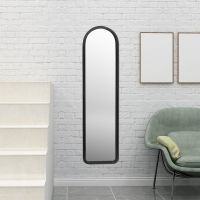 全身镜家用落地镜简约宿舍镜北欧穿衣镜网红少女浴室卧室试衣镜子[2月24日发完] 壁挂无支架31x120cm 黑色