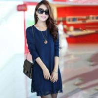 2017秋冬季加绒加厚打底裙长袖蕾丝打底衫韩版宽松大码女装中长款加厚连衣裙女秋冬装宽松大码打底裙显瘦加绒加厚胖妹妹打底衫