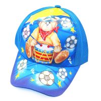 春秋天儿童帽子男孩女童小学生太阳帽卡通防晒遮阳帽鸭舌帽棒球帽 打鼓小熊(2-10岁)