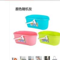 长方形塑料拖把桶家用折叠拖地储水桶拖布桶胶棉拖把清洗桶挤水桶 颜色随机发