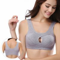 1/2件无钢圈睡眠防下垂美背心大码内衣棉质/锦纶妈妈文胸 W802#浅灰色 M码:建议95-105斤