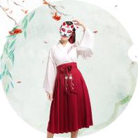 传统古装改良汉服女绣花交领齐腰襦裙学生班服汉元素日常广袖 仅上衣刺绣 S