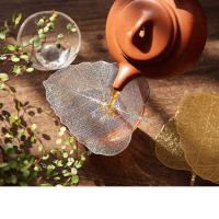 纯铜银茶滤菩提叶漏斗过滤器创意茶杯茶叶茶漏网功夫茶具茶道配件 铜菩提叶