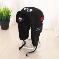 儿童帽子秋冬款男童冬季帽子女童小孩冬天帽宝宝保暖帽雷锋帽护耳 海绵宝宝黑色[不带口罩] 3-9岁小童款49-54cm