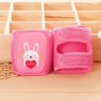 夏季婴儿护膝可调节宝宝爬行护膝防滑儿童学步防摔运动护肘学走路 粉色小兔