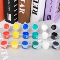 买二送一12色丙烯颜料幼儿园DIY彩绘涂鸦搪胶陶瓷石膏送画笔盘子 6色A款[3ml]