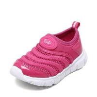 新款男女童鞋 凉鞋毛毛虫网面透气儿童休闲鞋 玫红113 26/140内长14.3厘米