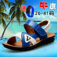 牛皮男童凉鞋2020新款韩版8夏季9儿童凉鞋10男孩12岁软底14中大童 533白兰 26 内长16.5cm