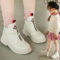 女童皮鞋春秋新款平底防滑休闲单鞋韩版公主鞋儿童靴子女童小白鞋 F20米白色 27码16.8cm