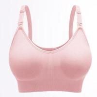 孕妇内衣哺乳文胸罩女产后喂奶舒适怀孕期专用夏季薄款聚拢防下垂 粉色 S