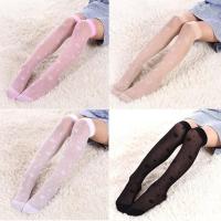 夏季薄款儿童中筒丝袜女童长筒袜防勾丝舞蹈袜超薄宝宝防蚊袜透气 黑+粉+白(蝴蝶花) 儿童(中筒丝袜)约 42CM